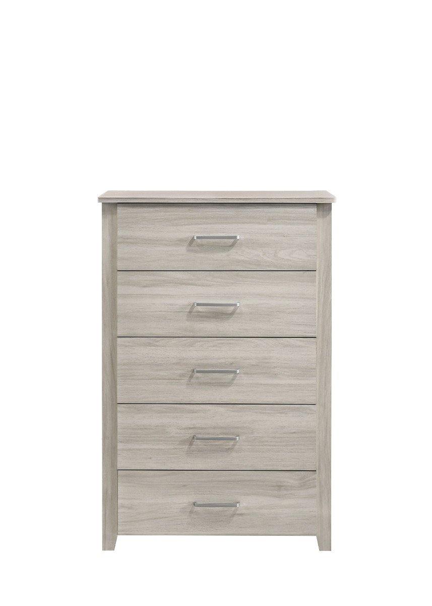 5 Chest Of Drawers Tallboy In White Oak - Evopia