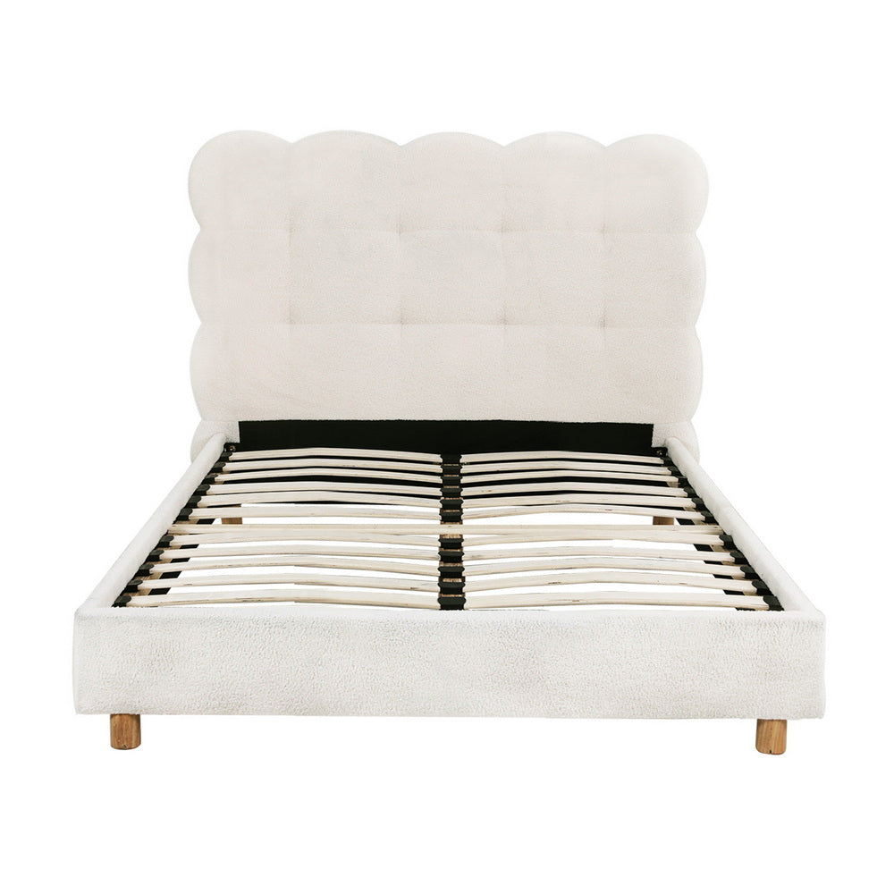 Artiss Bed Frame Cloud Headboard Boucle Fabric Double Size