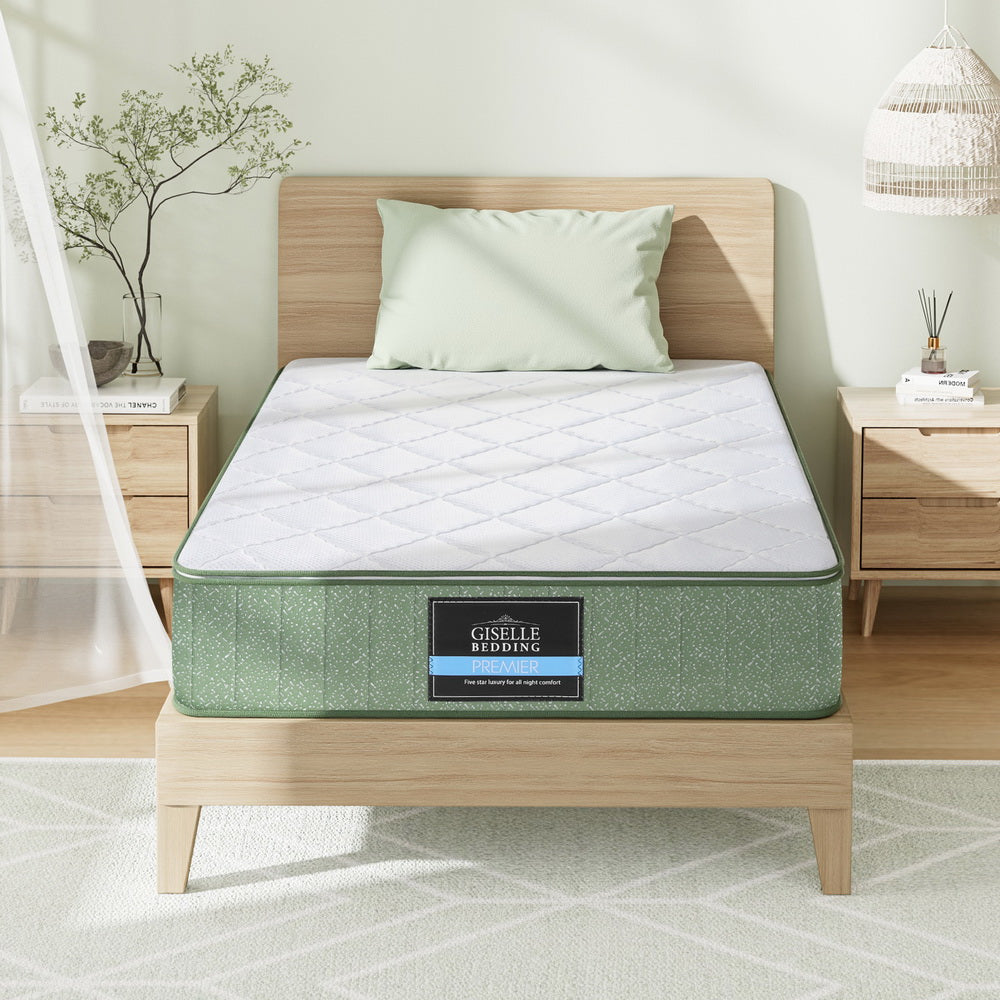 Giselle 25cm Memory Foam Mattress Dual Layer Zipper Cover Cool Charcoal Foam Mattresses King Single