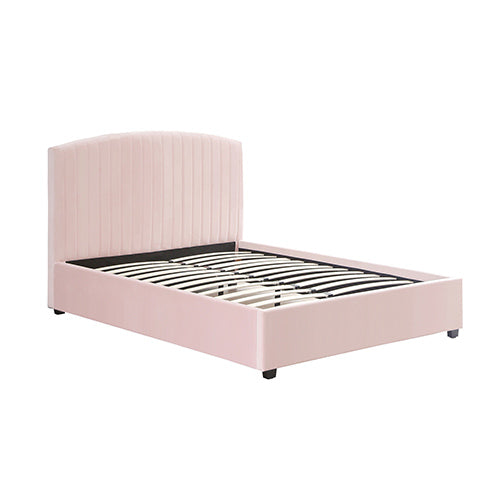 Camelia Bed Frame Pink Velvet Queen
