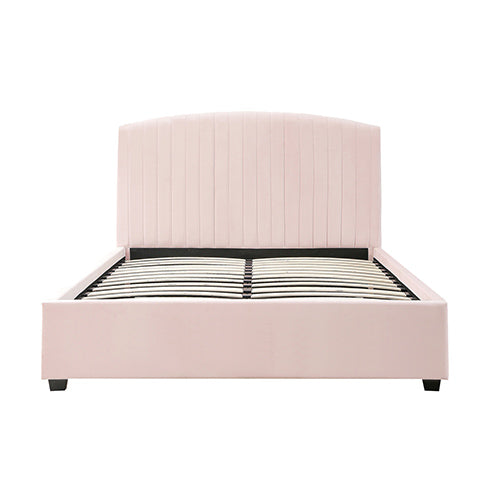 Camelia Bed Frame Pink Velvet Queen