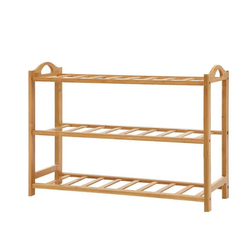 Artiss 3 Tiers Bamboo Shoe Rack Storage - Evopia