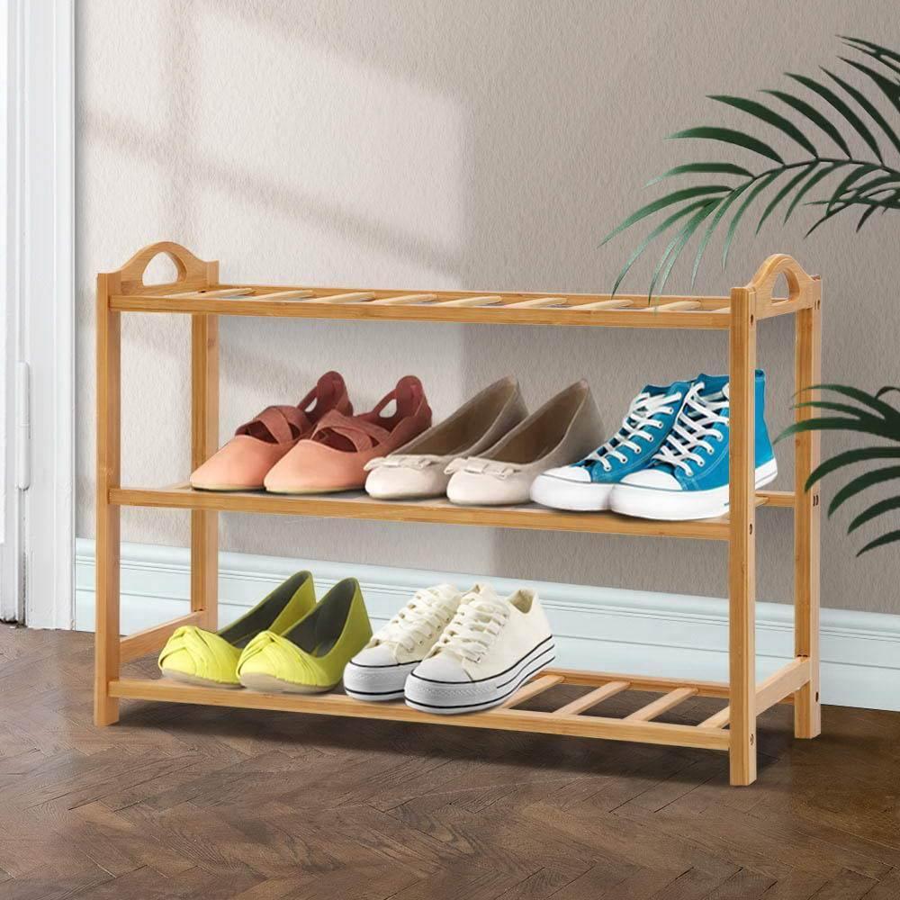 Artiss 3 Tiers Bamboo Shoe Rack Storage - Evopia