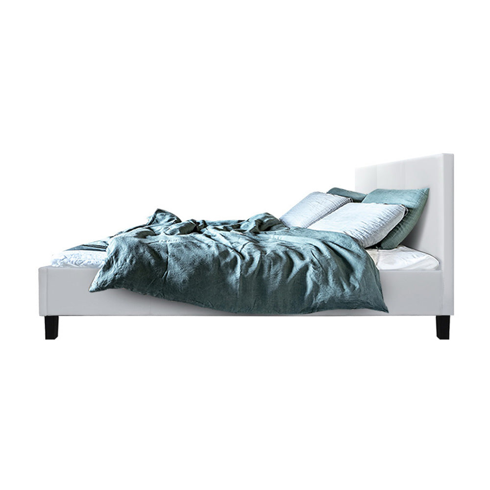 Artiss Neo Bed Frame PU Leather - White Double