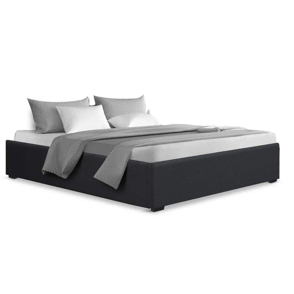 Black Toki Queen bed frame with gaslift Evopia online store