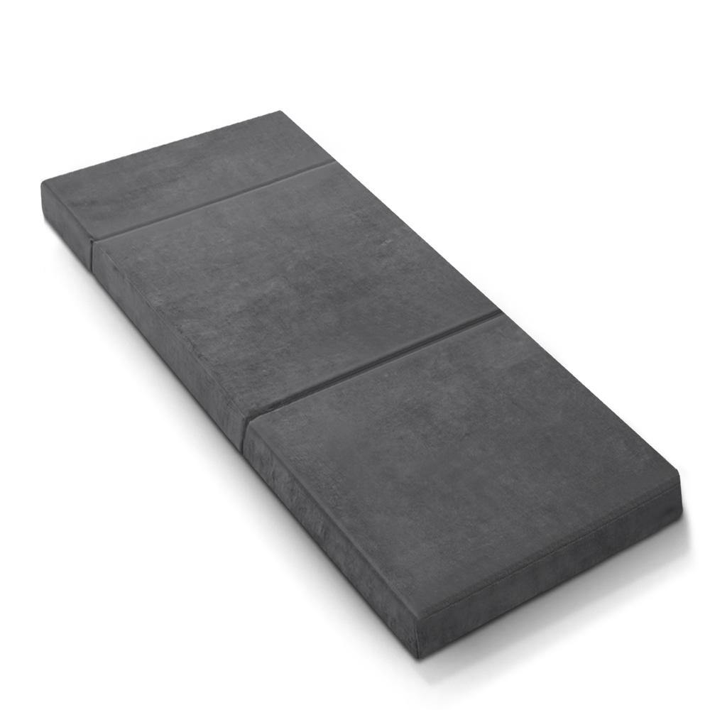 Giselle Bedding Folding Foam Portable Mattress Grey - Evopia