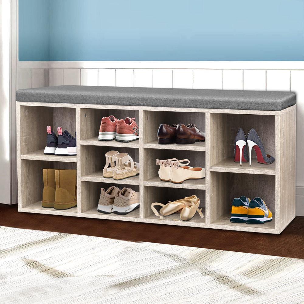 Artiss Bench Wooden Shoe Rack Storage - Evopia