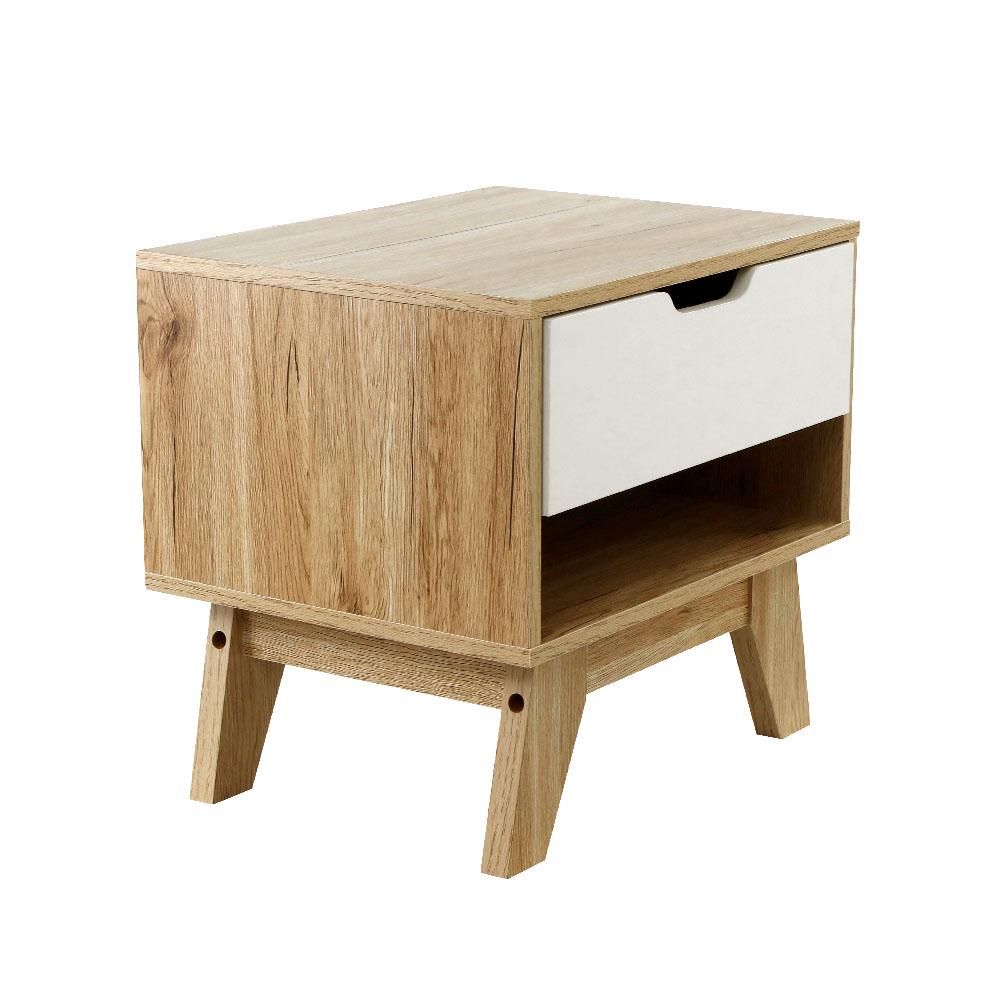 Artiss  Wooden Bedside Table Drawer Nightstand Cabinet - Evopia