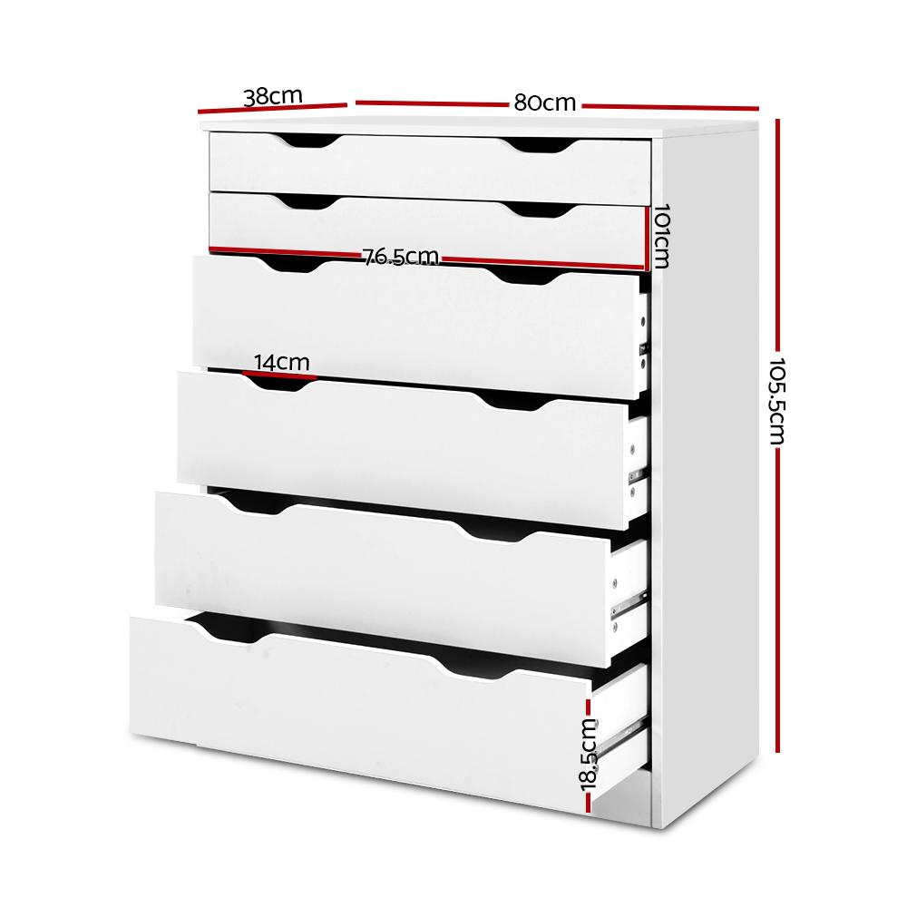 Artiss 6 Chest of Drawers Tallboy Cabinet Storage - Evopia