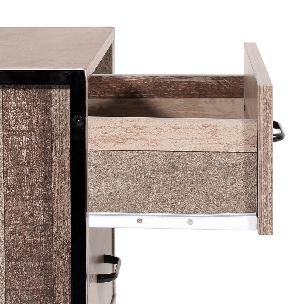 Artiss Bedside Table Drawers Nightstand Metal Oak - Evopia