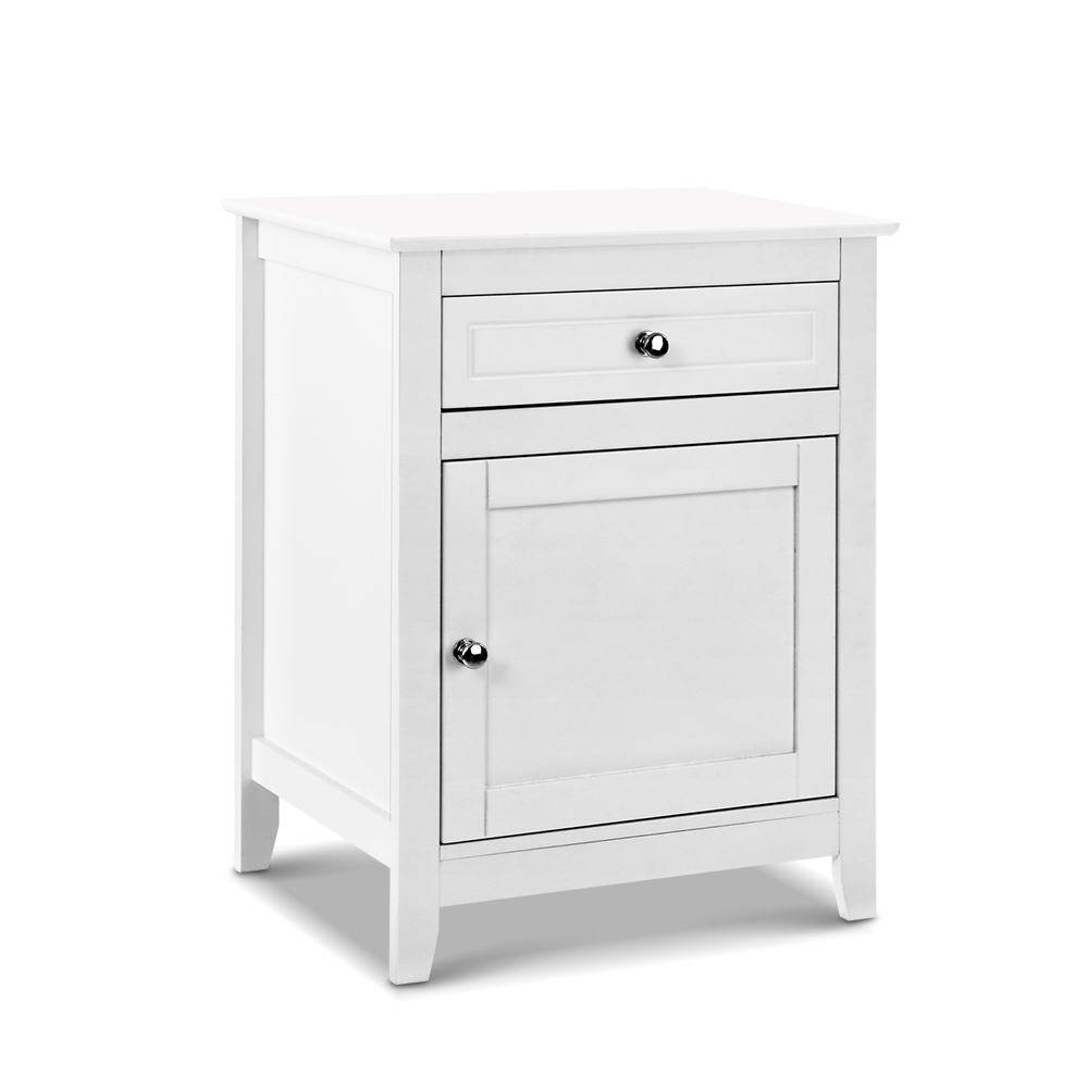 Artiss Bedside Tables Big Storage Drawers Cabinet Nightstand Lamp Chest White - Evopia