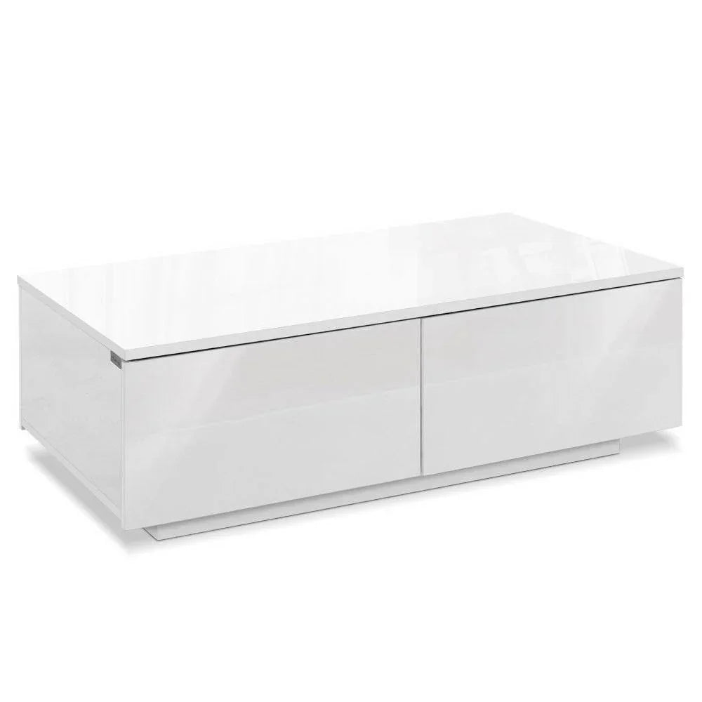 Artiss Modern Coffee Table 4 Storage Drawers  White - Evopia