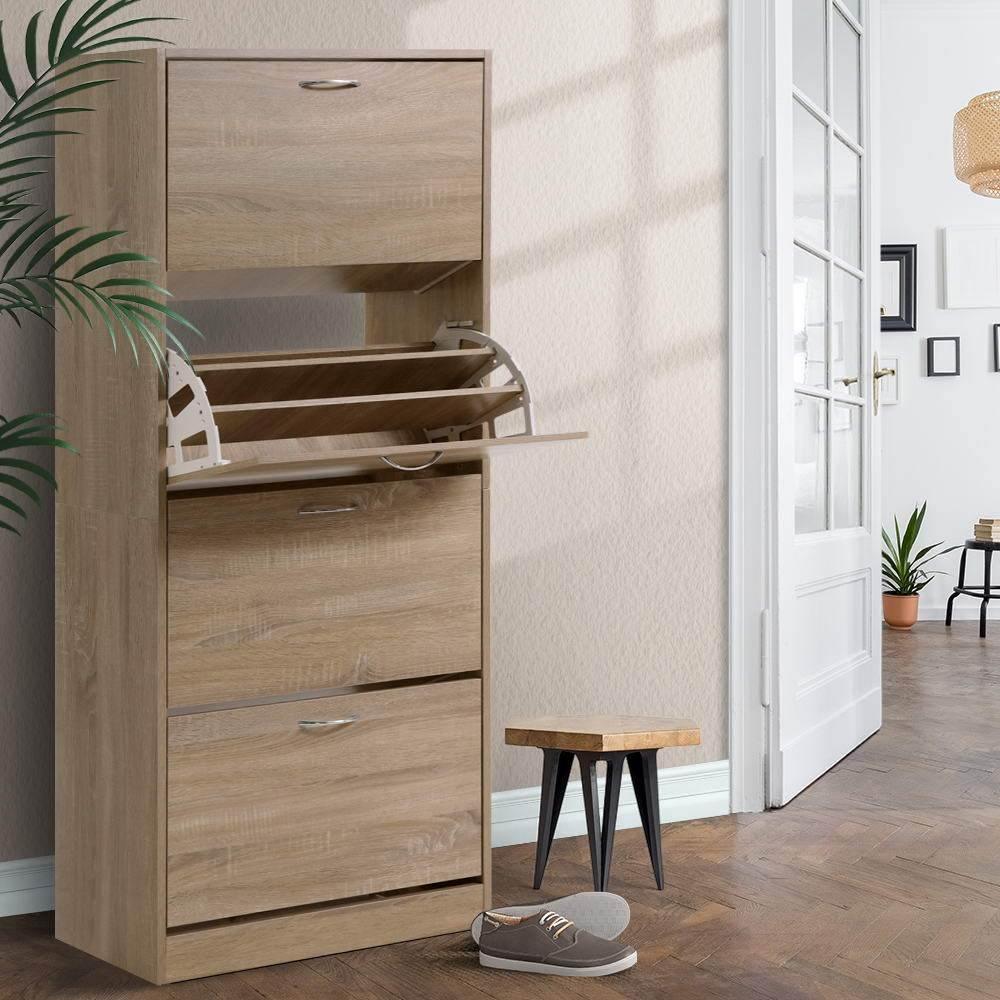 Artiss 60 Pairs Shoe Rack Organiser Wood - Evopia