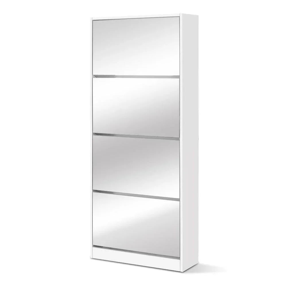 60 Pairs Shoe Rack Cabinet Mirrow - Evopia