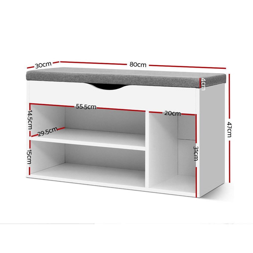 Artiss Shoe Rack Shelf White Cupboard Box - Evopia