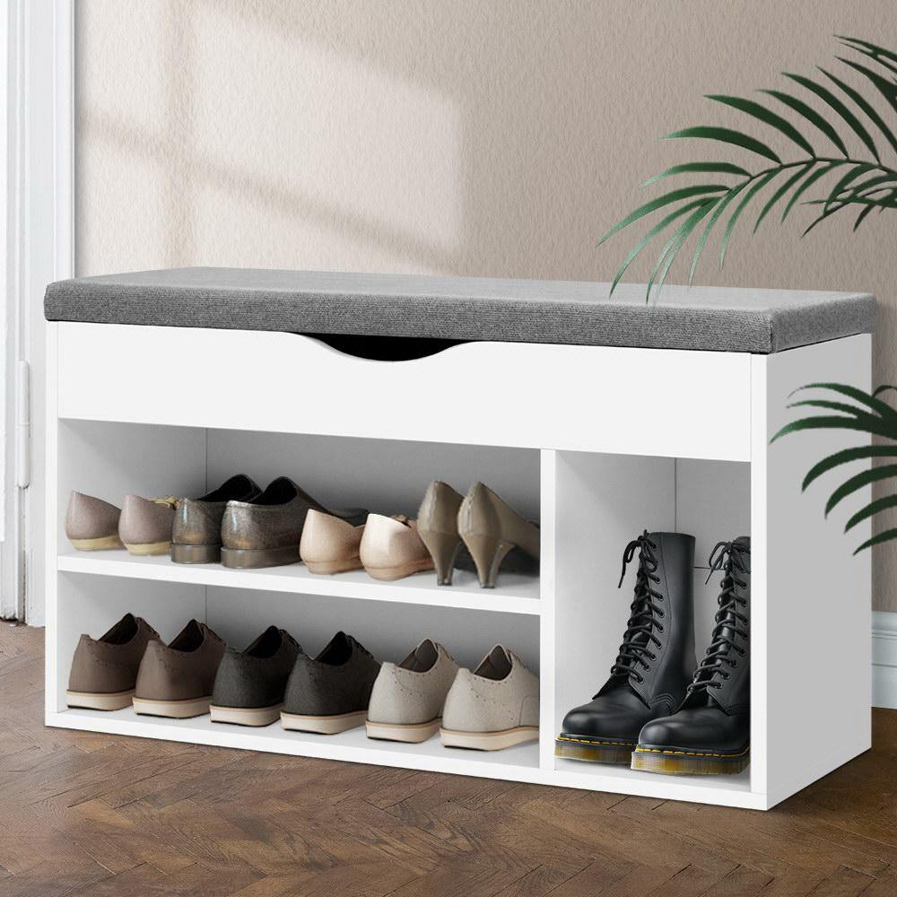 Artiss Shoe Rack Shelf White Cupboard Box - Evopia