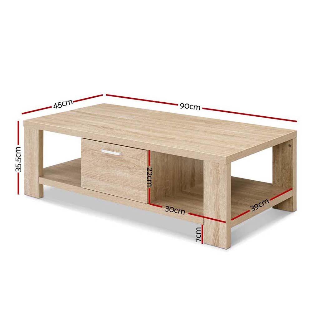 Artiss Maxi Coffee Table with Storage Drawer - Evopia