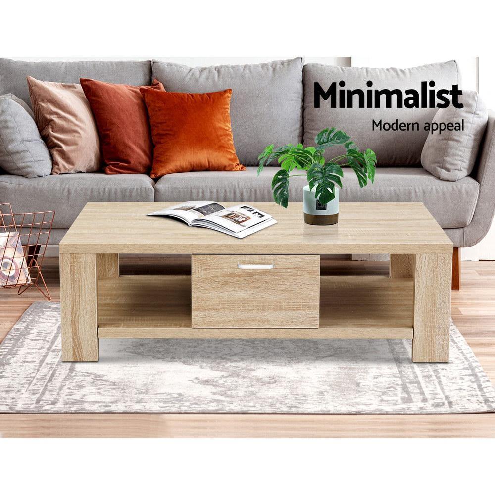 Artiss Maxi Coffee Table with Storage Drawer - Evopia