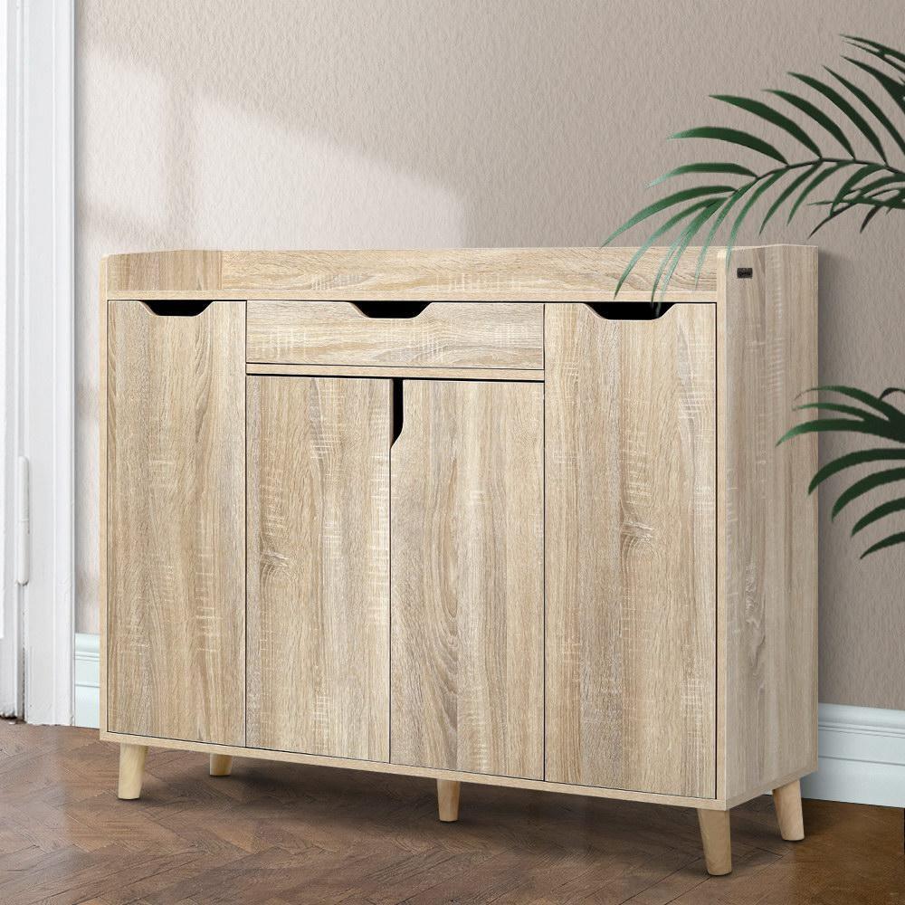 Artiss Shoe Rack Cabinet Cupboard Wood - Evopia