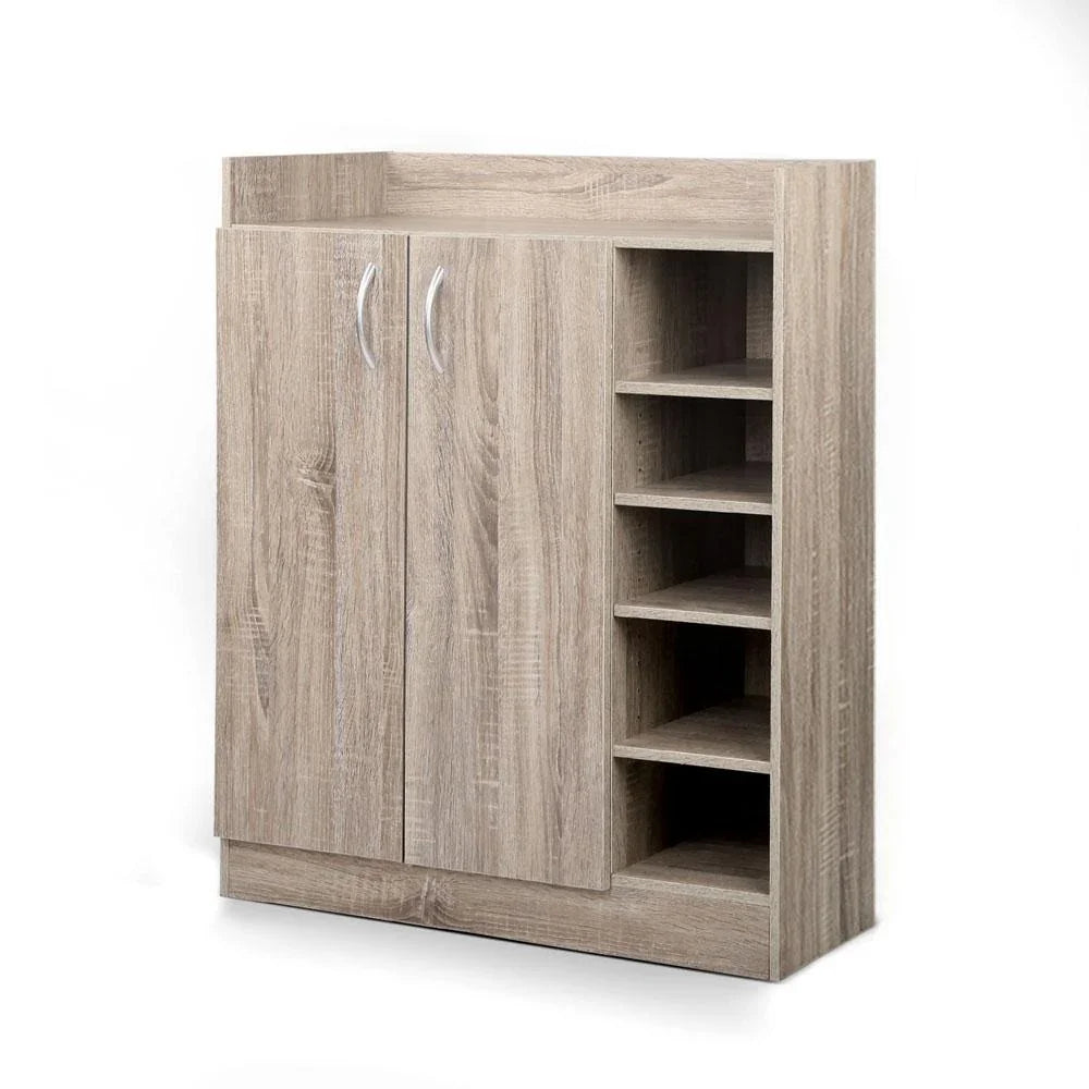 Artiss 2 Doors Shoe Cabinet Storage Cupboard - Wood - Evopia