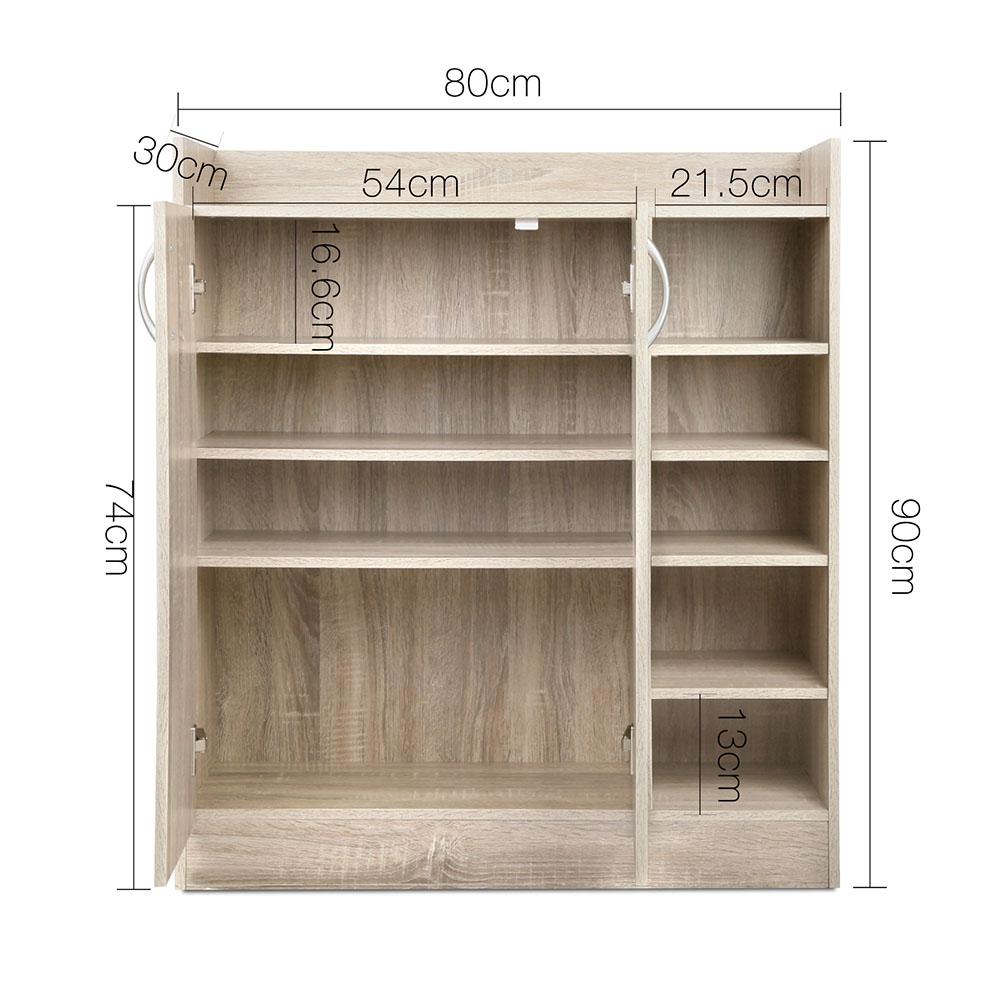 Artiss 2 Doors Shoe Cabinet Storage Cupboard - Wood - Evopia