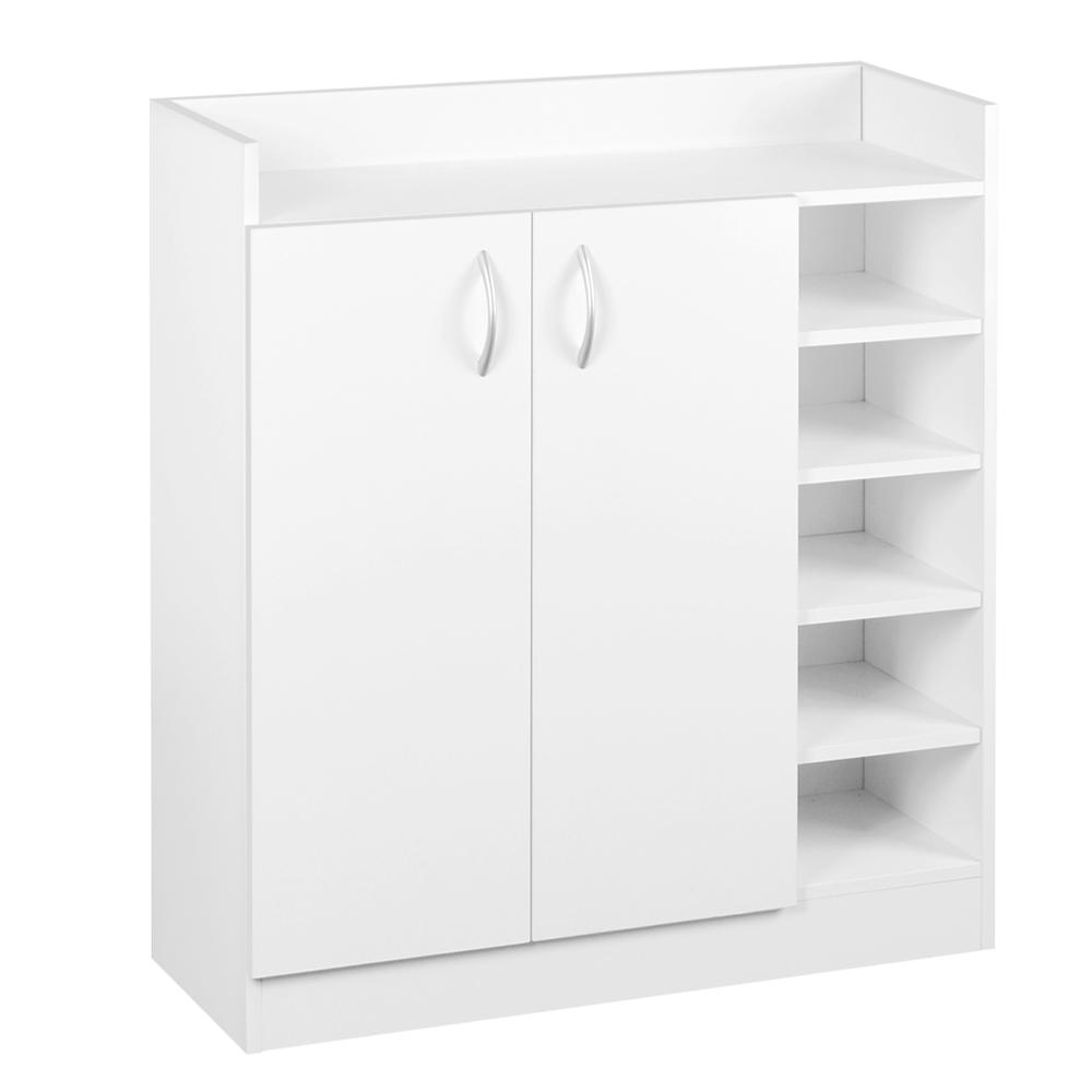 Artiss 2 Doors Shoe Cabinet Storage Cupboard - White - Evopia