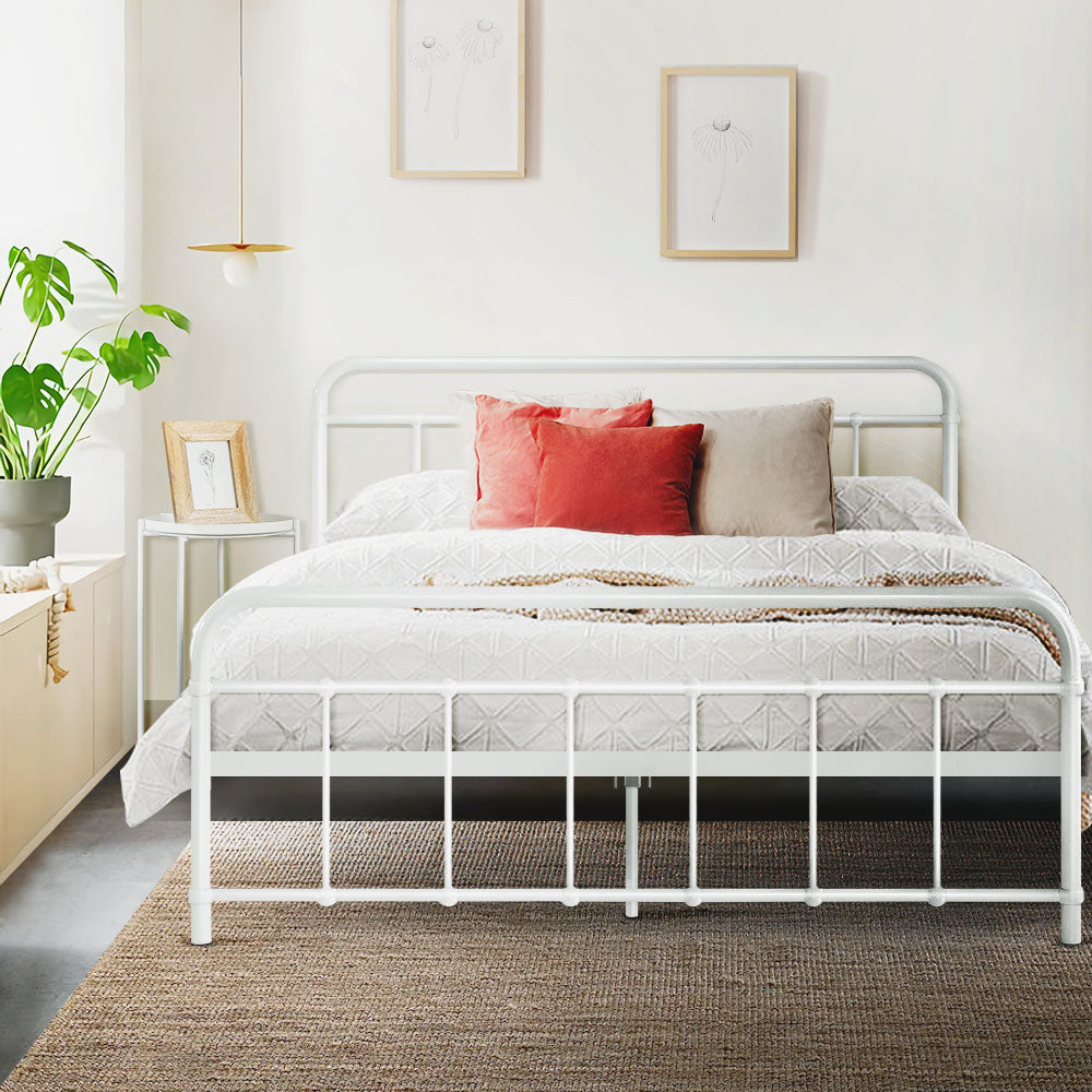 Bed frames metal white sales