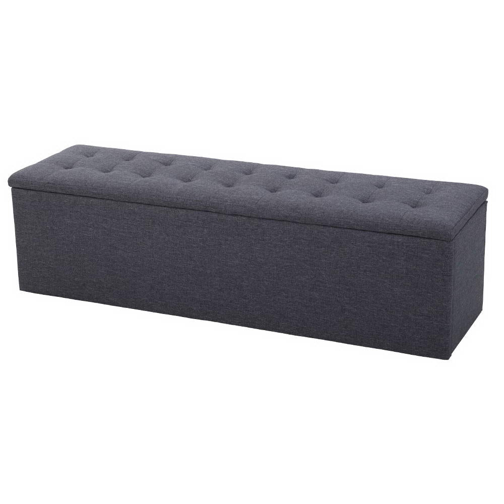 Ottoman Bedroom Blanket Storage Couch Grey