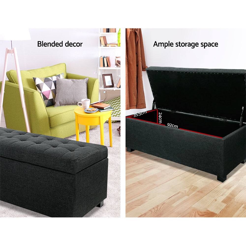 Artiss Bedroom Storage Bench Ottoman Charcoal