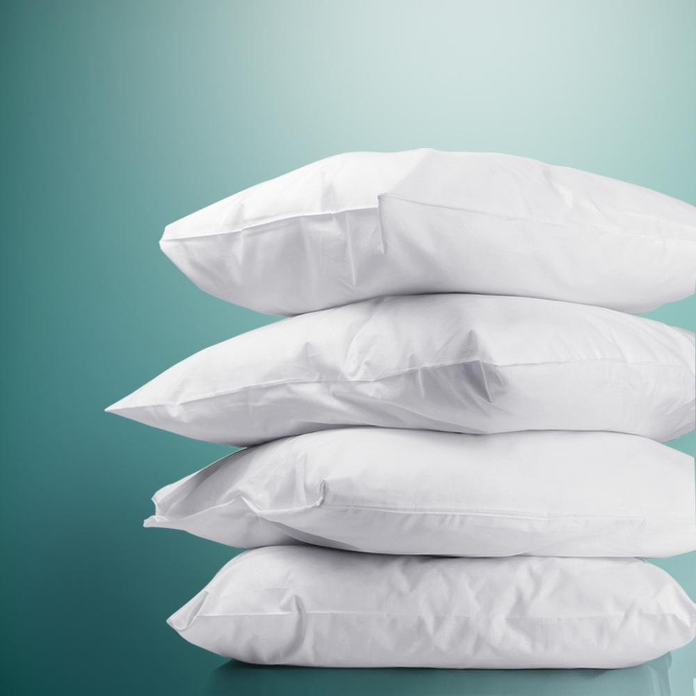 Pillow Set of 4 Medium &amp; Firm Cotton Pillows - Evopia