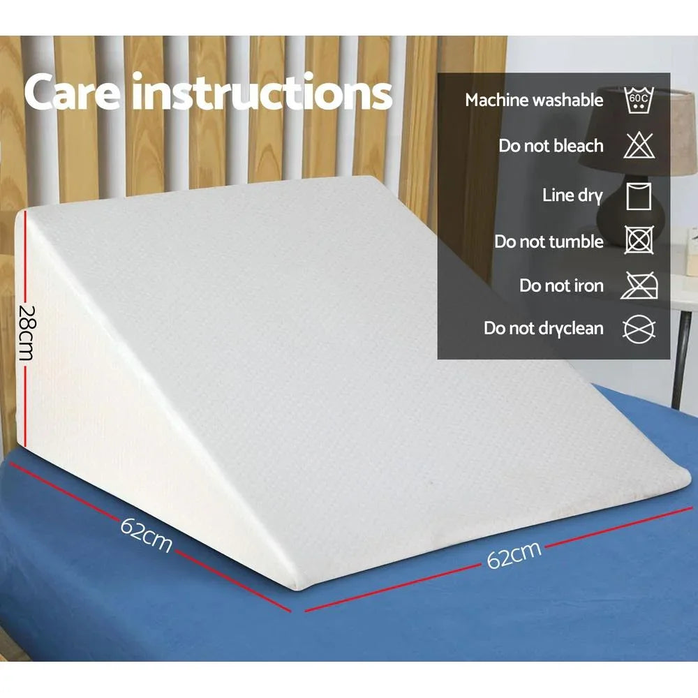Giselle Bedding Foam Wedge Back Support Pillow - Beige - Evopia