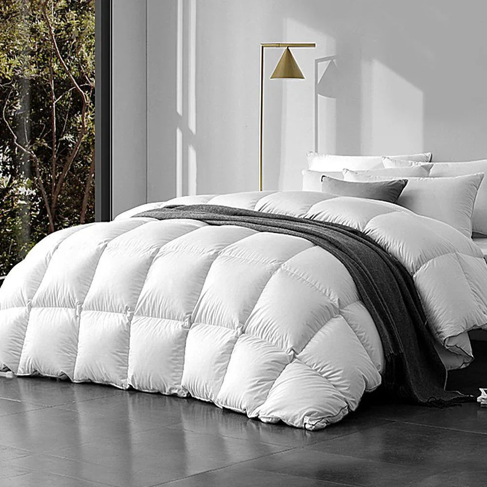 800GSM Goose Down Feather Doona White King - Evopia