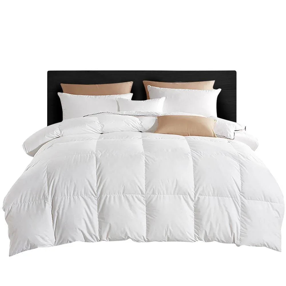 800GSM Goose Down Feather Doona White Super King - Evopia