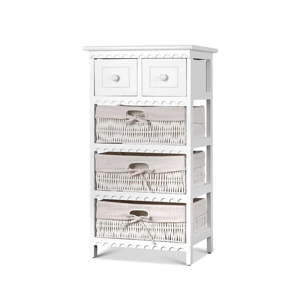 Artiss 3 Basket Storage Drawers - White - Evopia