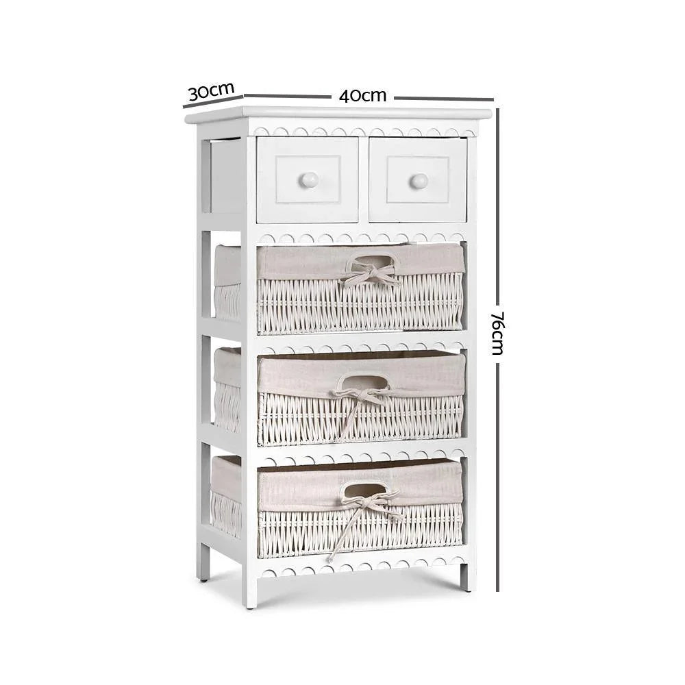 Artiss 3 Basket Storage Drawers - White - Evopia