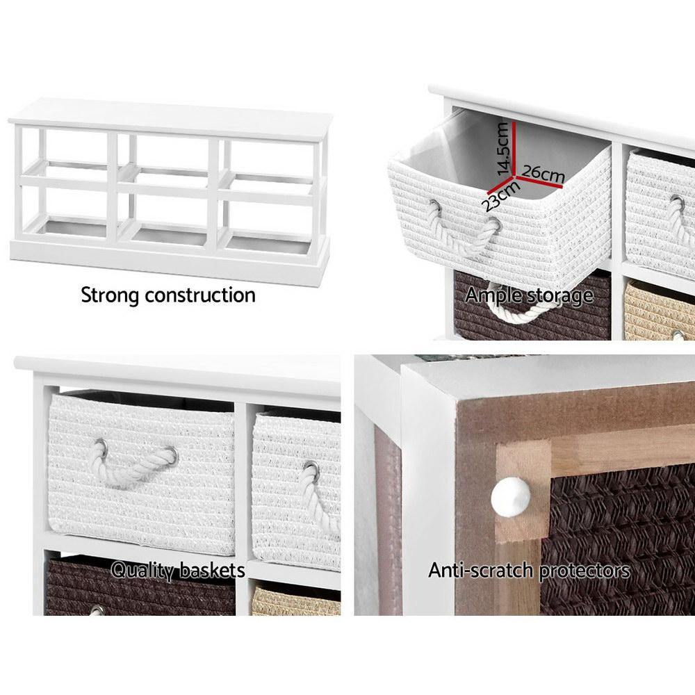 6 Drawers Storage Bench Shoe Rack Box - Evopia