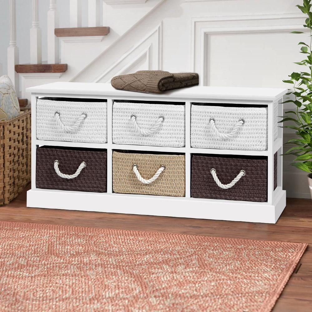 6 Drawers Storage Bench Shoe Rack Box - Evopia