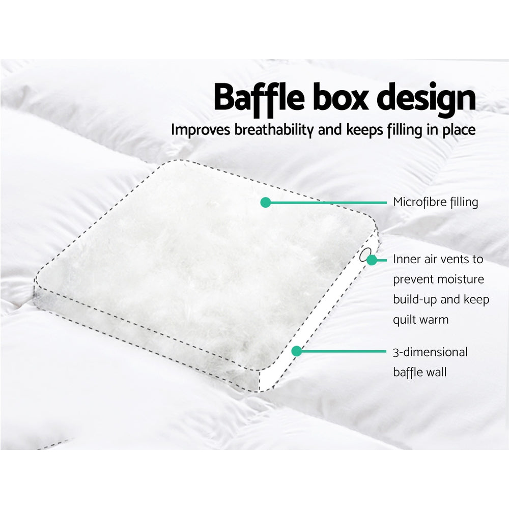 Giselle King Mattress Topper Pillowtop 1000GSM Microfibre Filling Protector