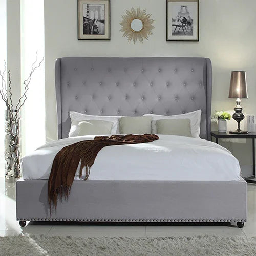 Paris French Provincial Bedframe Grey Queen