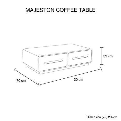 Artiss Majeston Coffee Table White - Evopia