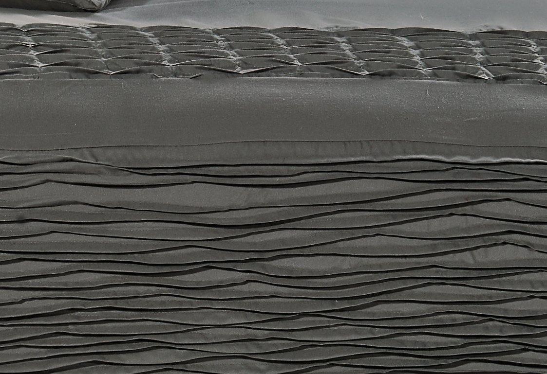 Queen Size Stone Grey Pintucking Quilt Cover Set (3PCS) - Evopia