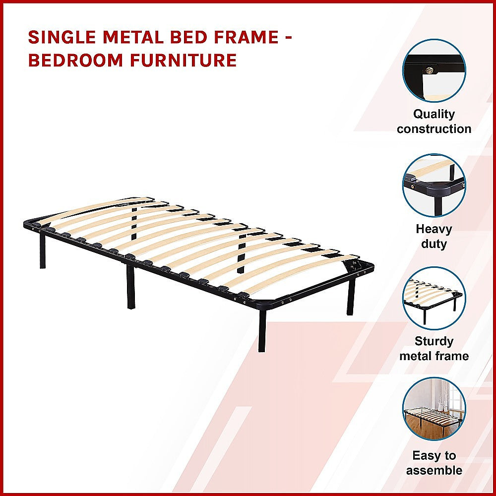 Single Metal Bed Frame - Bedroom Furniture