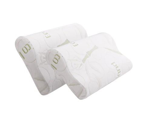 Bamboo fabric covered contour Memory Foam Pillows (set of 2) - Evopia