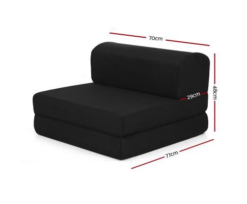 Foldable Mesh Sofa Mattress Fabric Black Single - Evopia