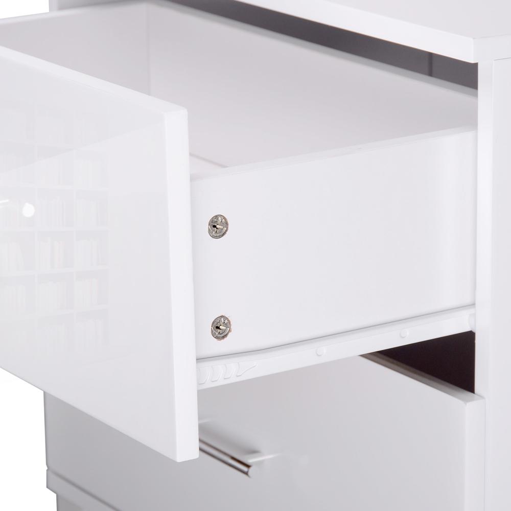 Artiss High Gloss Two Drawers Bedside Table - White - Evopia