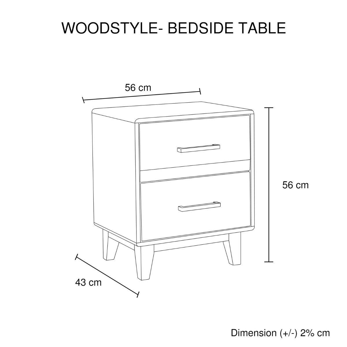 Woodstyle Bedside 2 drawers - Evopia