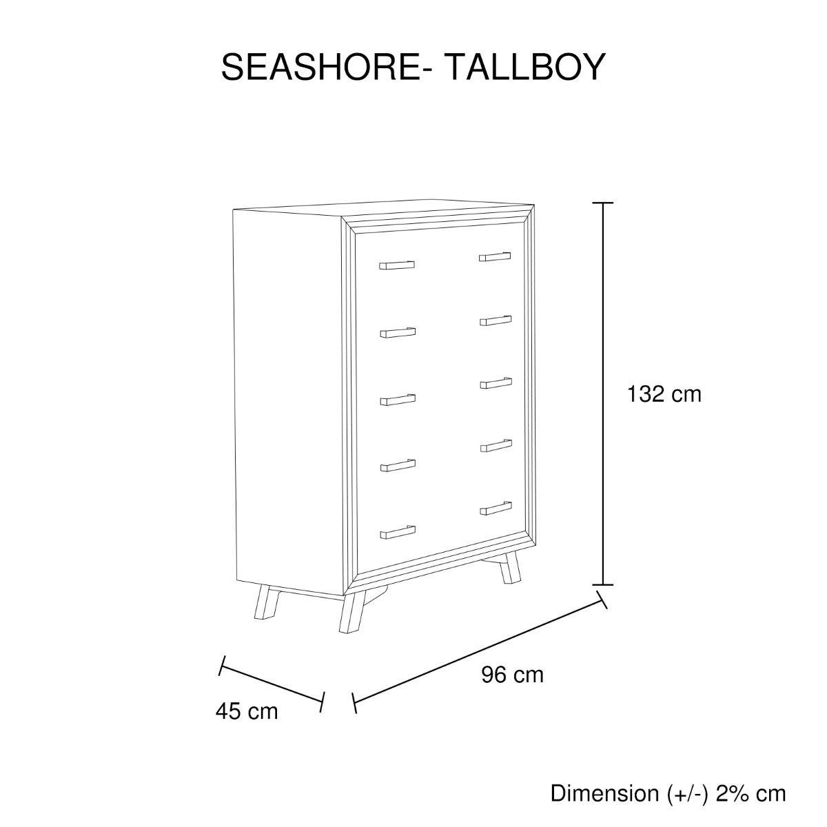 Seashore 2/3 Drawer Tallboy - Evopia