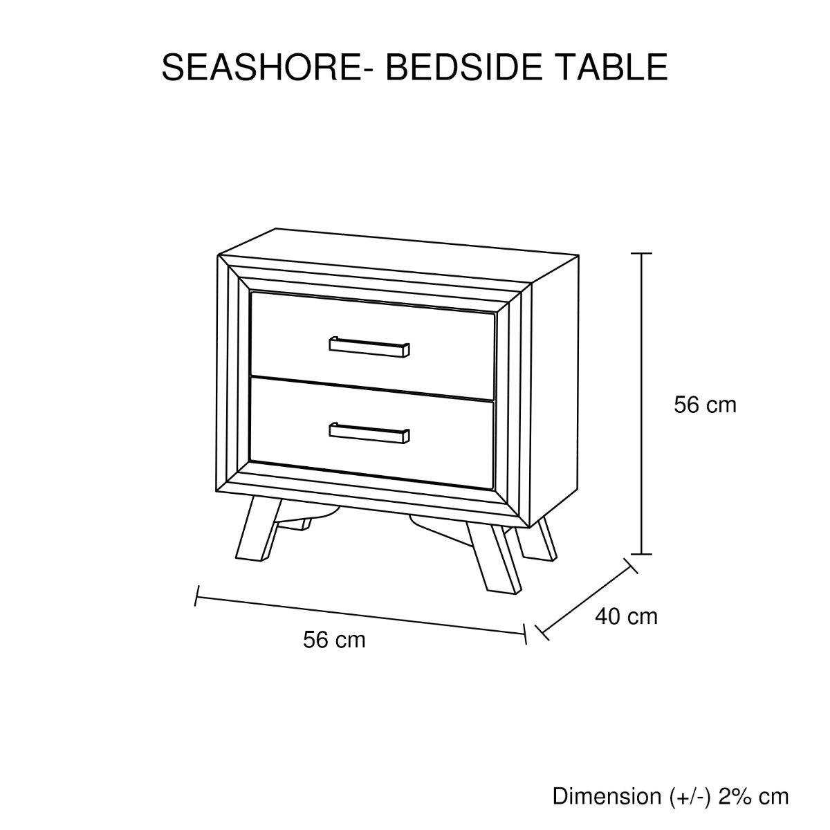 Seashore Bedside 2 Drawers - Evopia