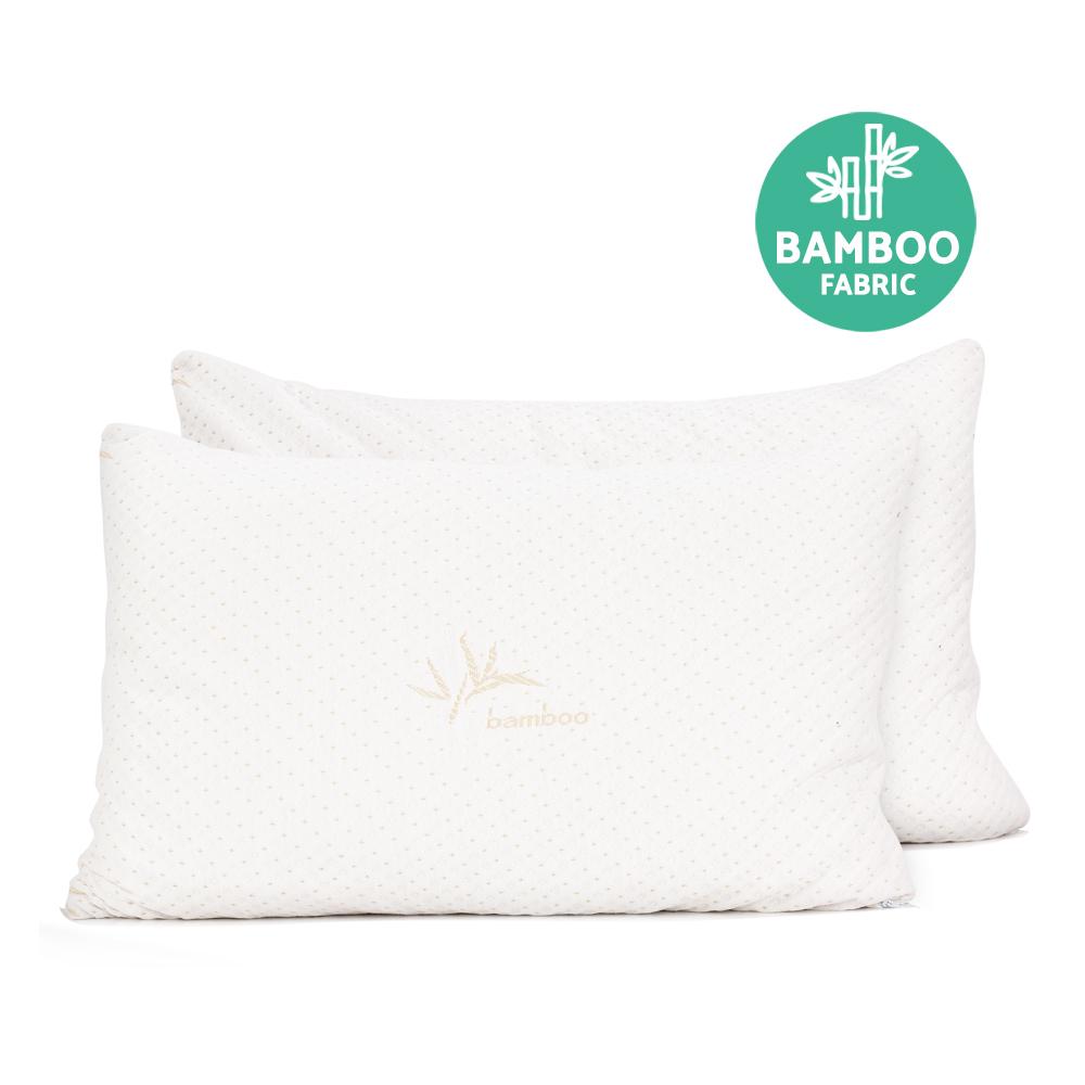 Giselle Bedding Set of 2 King Bamboo Memory Foam Pillow - Evopia