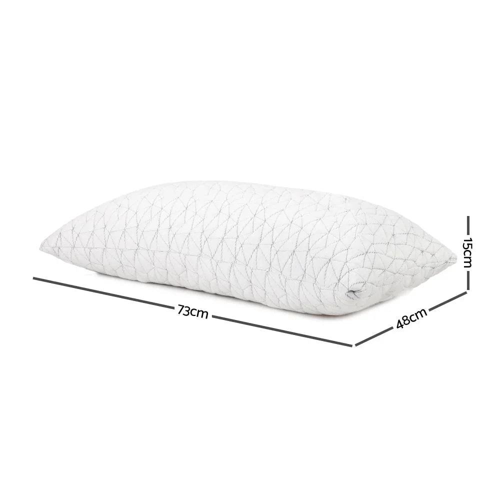 Giselle Bedding Set of 2 Rayon Single Memory Foam Pillow - Evopia